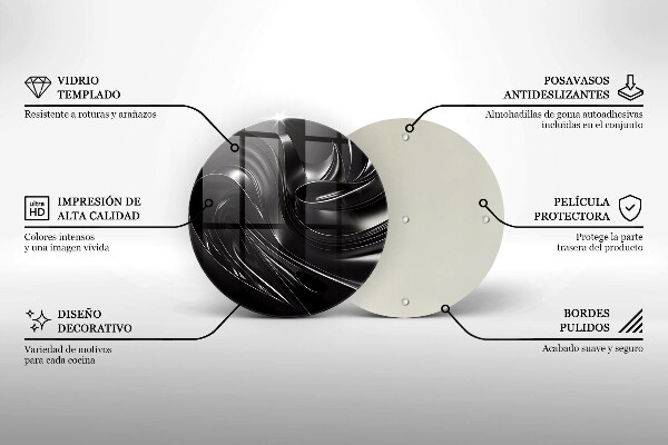 Kuchynská doska zo skla Abstraktná čierna hmota