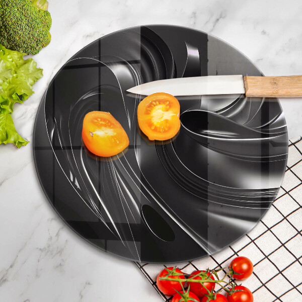 Kuchynská doska zo skla Abstraktná čierna hmota