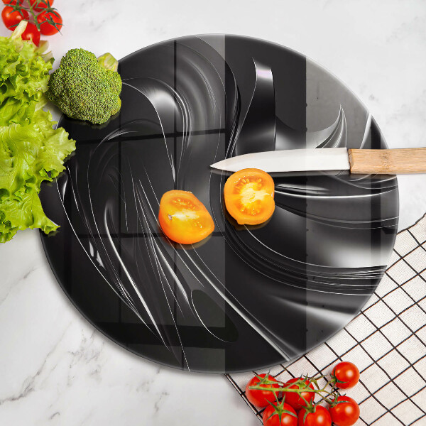 Kuchynská doska zo skla Abstraktná čierna hmota