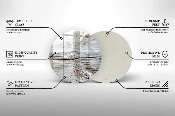 Kuchynská doska zo skla Svetlá štruktúra dreva