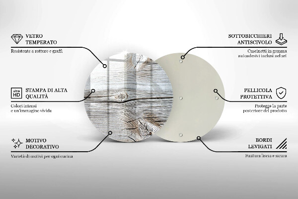 Kuchynská doska zo skla Svetlá štruktúra dreva