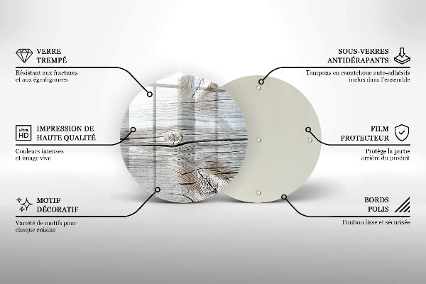 Kuchynská doska zo skla Svetlá štruktúra dreva