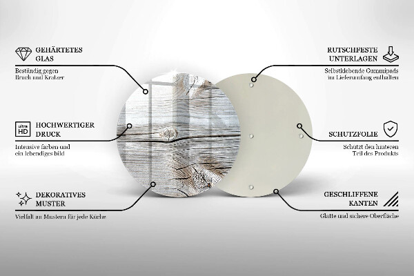 Kuchynská doska zo skla Svetlá štruktúra dreva