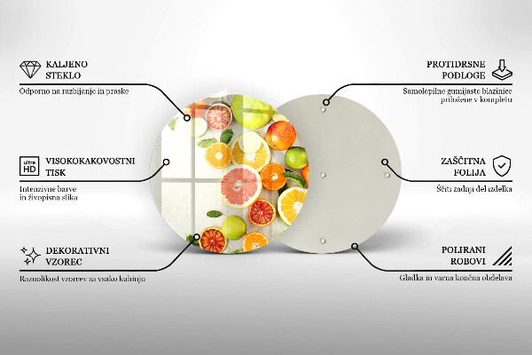 Kuchynská doska zo skla Citrusové ovocie