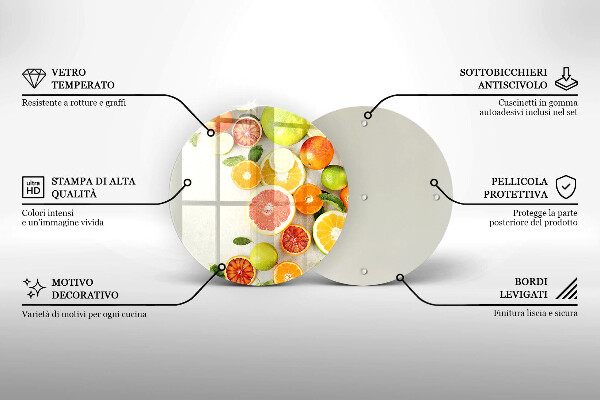 Kuchynská doska zo skla Citrusové ovocie