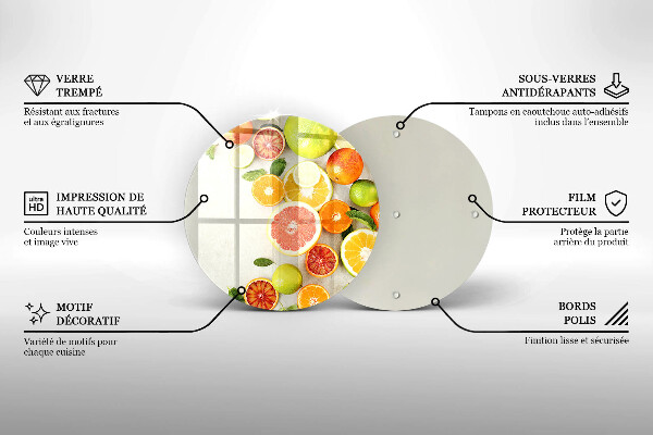 Kuchynská doska zo skla Citrusové ovocie
