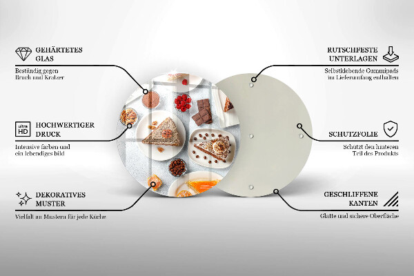 Kuchynská doska zo skla Sladkosť koláča