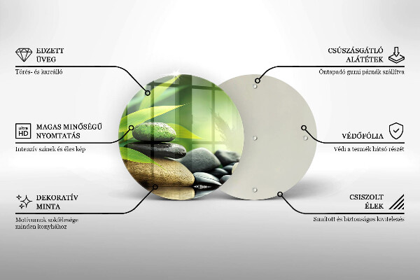 Kuchynská doska zo skla Zen bambusové kamene