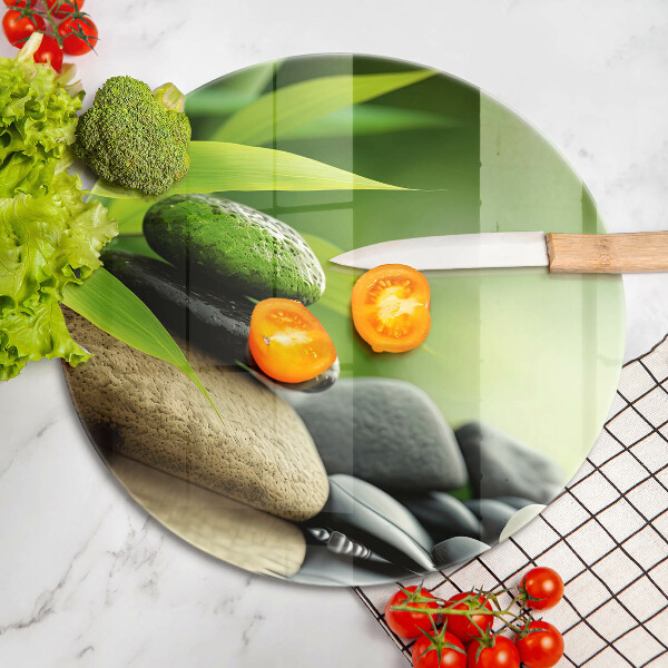 Kuchynská doska zo skla Zen bambusové kamene