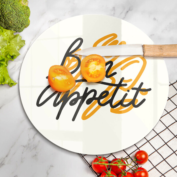 Kuchynská doska zo skla Nápis Bon Appetit