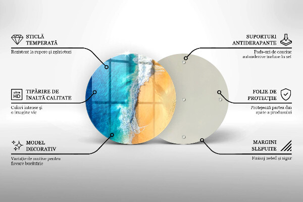 Kuchynská doska zo skla Pláž a more