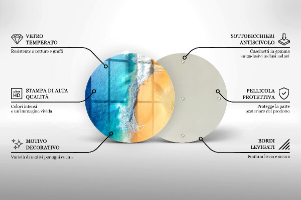 Kuchynská doska zo skla Pláž a more
