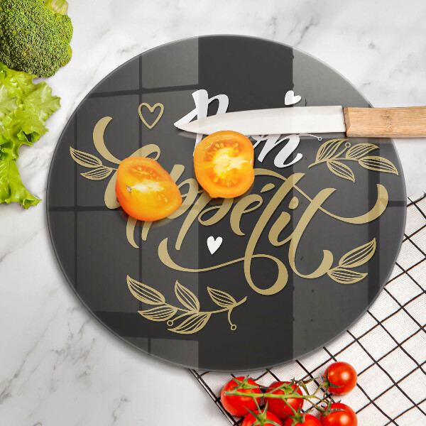 Kuchynská doska zo skla Nápis Bon Appetit