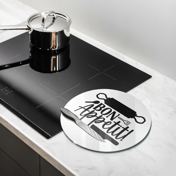 Kuchynská doska zo skla Nápis Bon Appetit