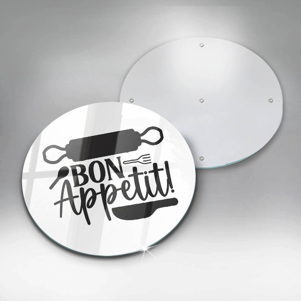 Kuchynská doska zo skla Nápis Bon Appetit