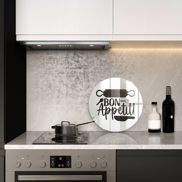 Kuchynská doska zo skla Nápis Bon Appetit
