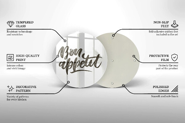 Kuchynská doska zo skla Nápis Bon Appetit