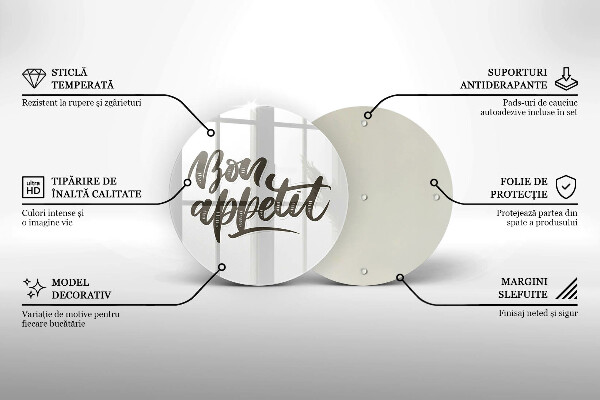 Kuchynská doska zo skla Nápis Bon Appetit