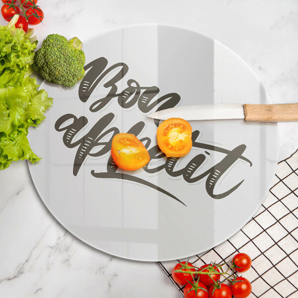 Kuchynská doska zo skla Nápis Bon Appetit
