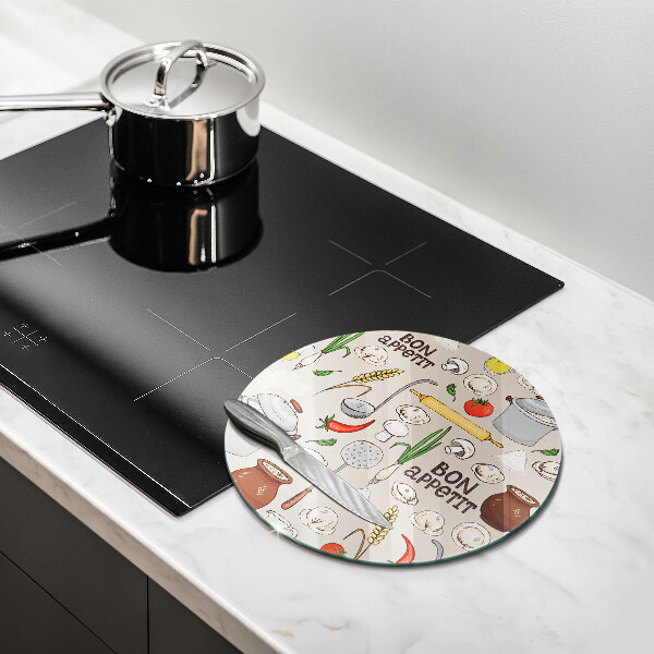 Kuchynská doska zo skla Kuchyňa ilustrácie