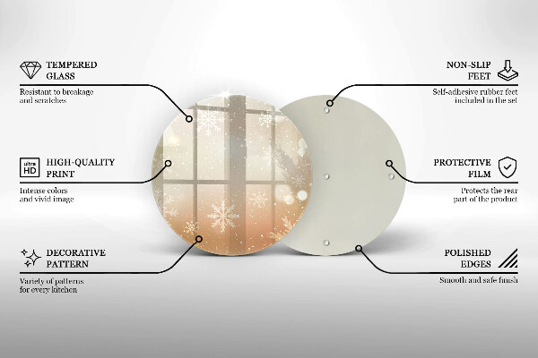 Kuchynská doska zo skla Snehové vločky