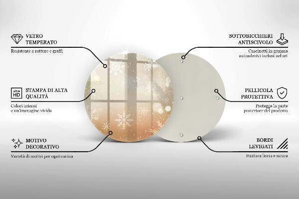 Kuchynská doska zo skla Snehové vločky
