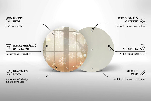 Kuchynská doska zo skla Snehové vločky
