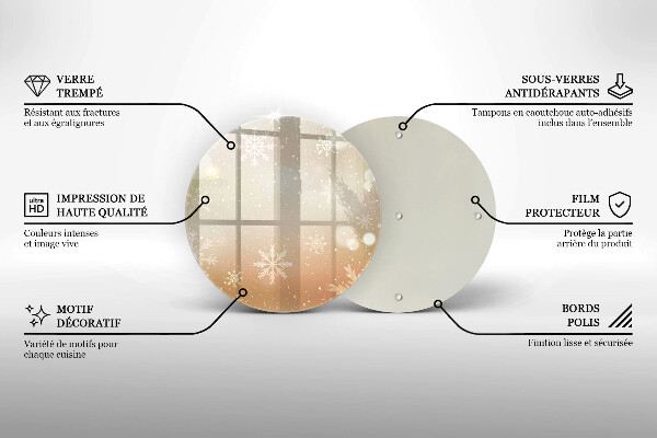 Kuchynská doska zo skla Snehové vločky
