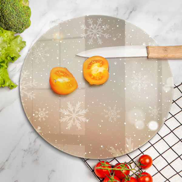 Kuchynská doska zo skla Snehové vločky