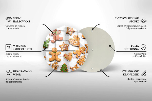 Kuchynská doska zo skla Vianočné perníčky