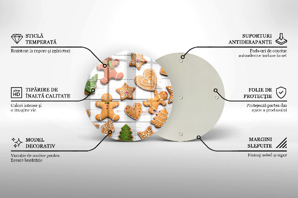 Kuchynská doska zo skla Vianočné perníčky