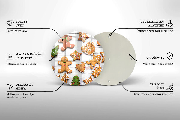 Kuchynská doska zo skla Vianočné perníčky