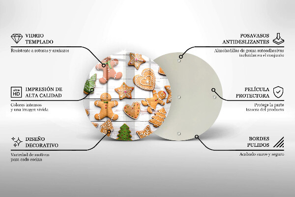Kuchynská doska zo skla Vianočné perníčky