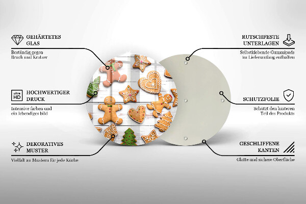 Kuchynská doska zo skla Vianočné perníčky