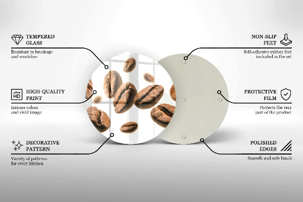 Kuchynská doska zo skla Kávové zrná