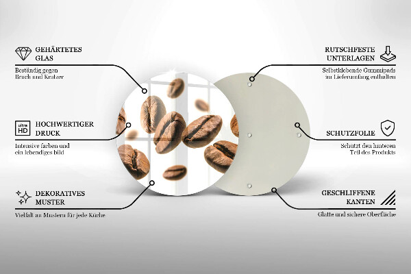 Kuchynská doska zo skla Kávové zrná