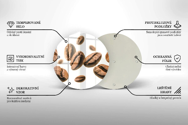 Kuchynská doska zo skla Kávové zrná