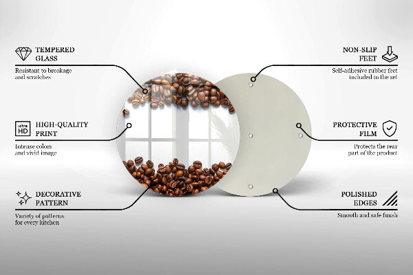 Kuchynská doska zo skla Kávové zrná