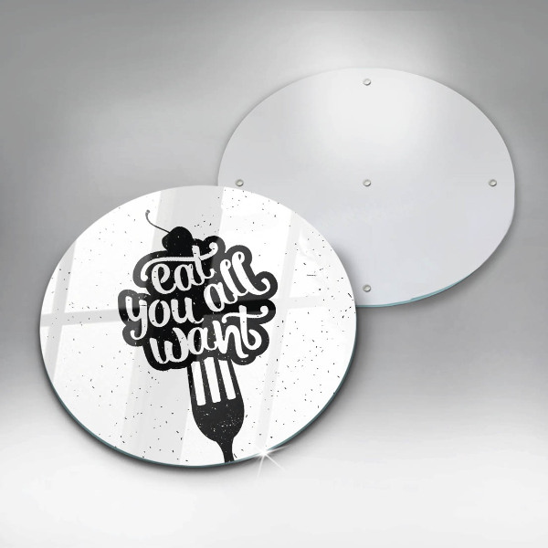 Kuchynská doska zo skla Nápis Eat all you want