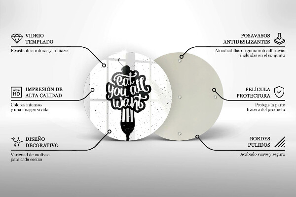 Kuchynská doska zo skla Nápis Eat all you want