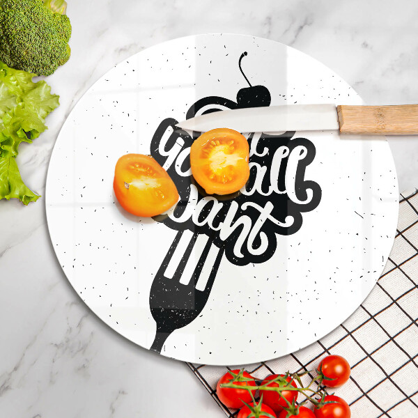 Kuchynská doska zo skla Nápis Eat all you want