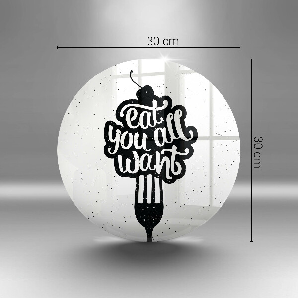 Kuchynská doska zo skla Nápis Eat all you want