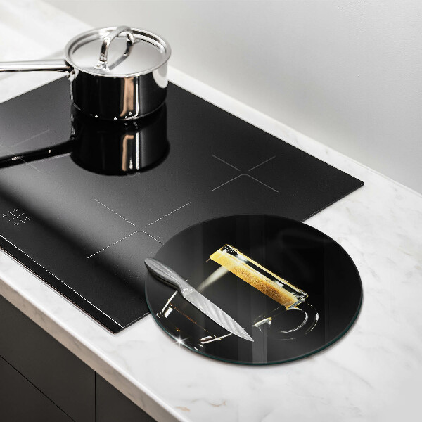 Kuchynská doska zo skla Pohárik čiernej kávy