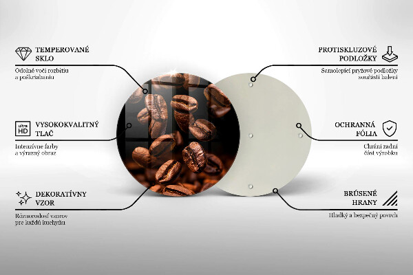 Kuchynská doska zo skla Hnedé kávové zrná