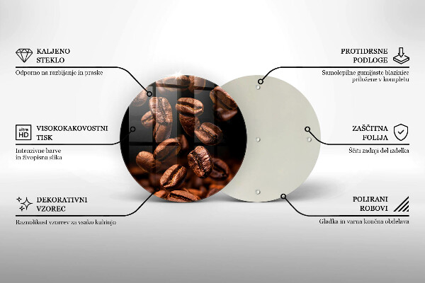 Kuchynská doska zo skla Hnedé kávové zrná