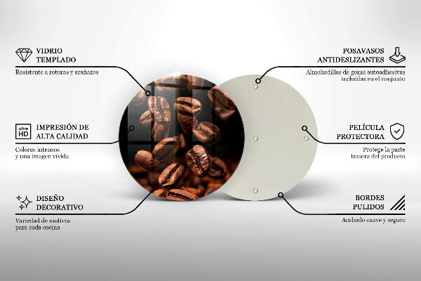 Kuchynská doska zo skla Hnedé kávové zrná