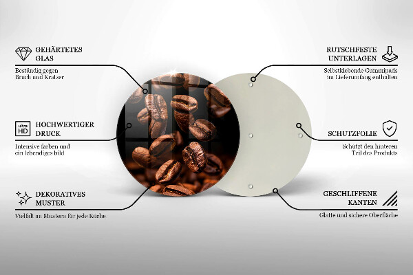 Kuchynská doska zo skla Hnedé kávové zrná