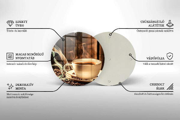 Kuchynská doska zo skla Šálka a kávové zrná