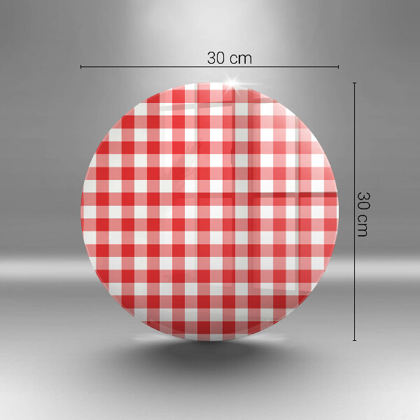 Kuchynská doska zo skla Červeno-biely kockovaný vzor