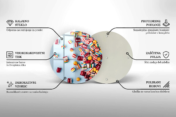 Kuchynská doska zo skla Farebné cukríky